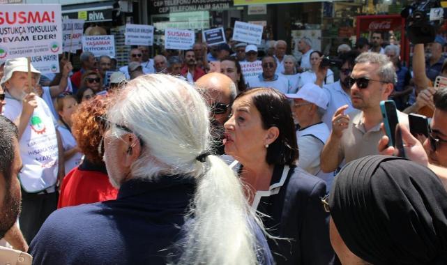 Eskişehir'deki emekli eyleminde CHP'li Jale Nur Süllü'ye protesto